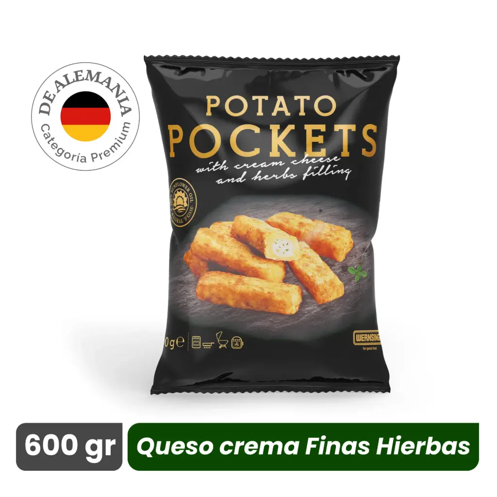 Papas Potato Pockets Queso Crema Finas hierbas